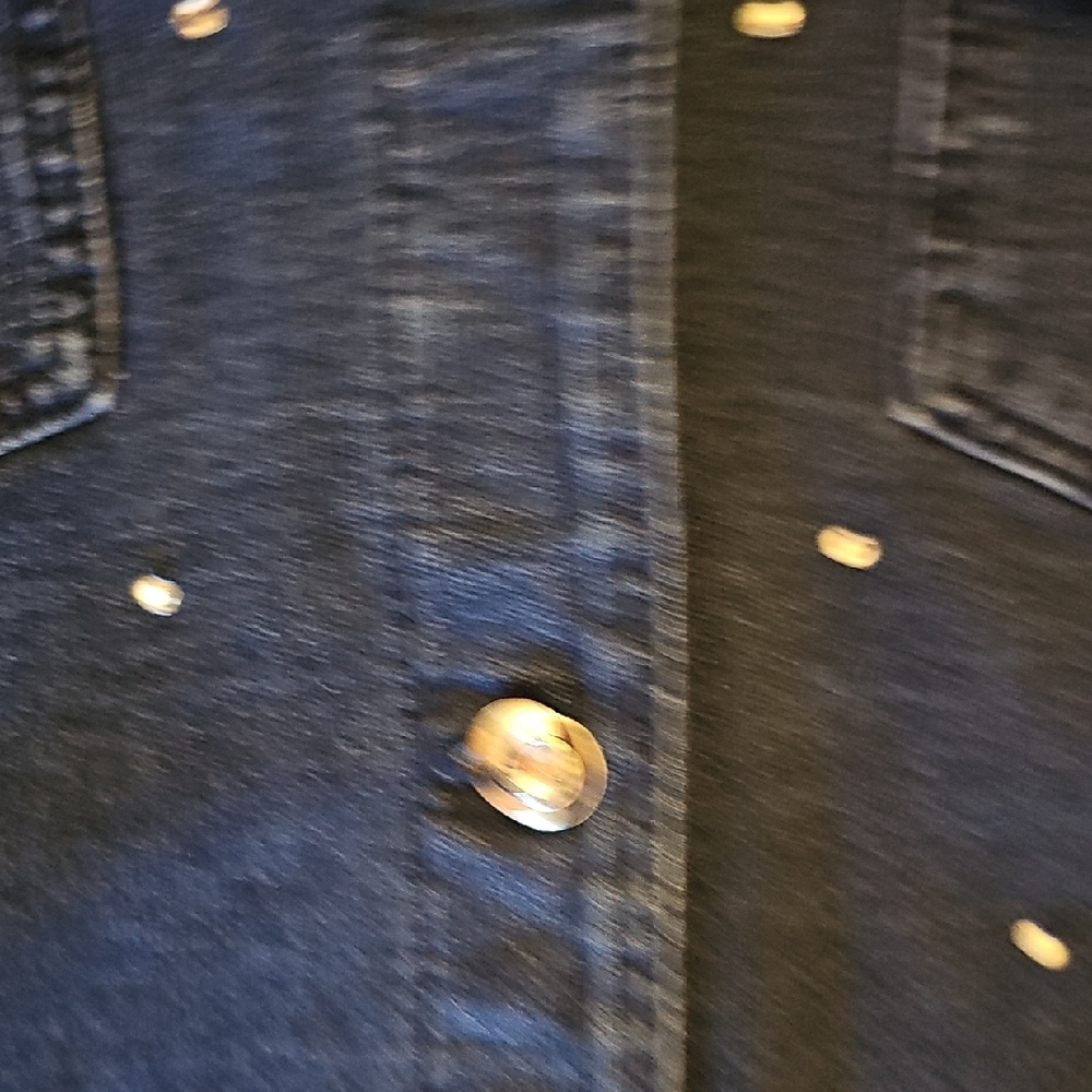 Quacker Factory Blue Jean Jacket Silver Accents Medium Stretch  Coat Vintage - Picture 4 of 8